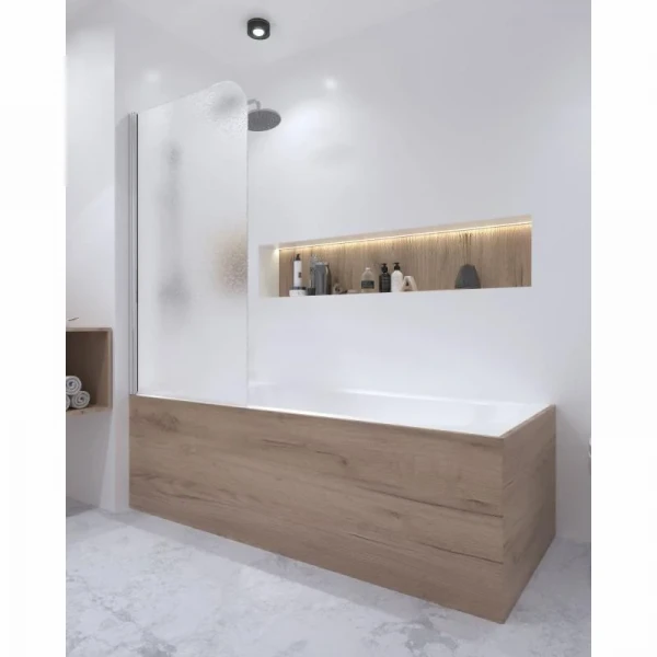 Штора на ванну Qtap Standard CRM407513APL стекло Pear 6 мм, 75х140 см, левая