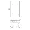 Душевая дверь в нишу Qtap Taurus CRM201-11.C6 97-108x185 см, стекло Clear 6 мм, покрытие CalcLess