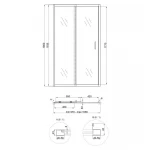 Душевая дверь в нишу Qtap Taurus CRM201-11.C6 97-108x185 см, стекло Clear 6 мм, покрытие CalcLess