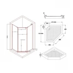 Душевая кабина Lidz Dozorca SC90x90.CRM.LOW.TR, стекло прозрачное 6 мм