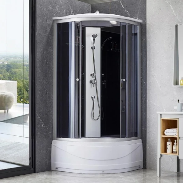 Душевой бокс Lidz Tani SB90x90.SAT.HIGH.GR, стекло тонированное 4 мм