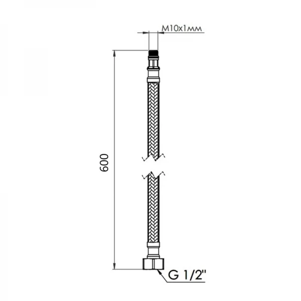 Гибкая подводка для воды SD Forte М10 60 см (пара) SF390W60
