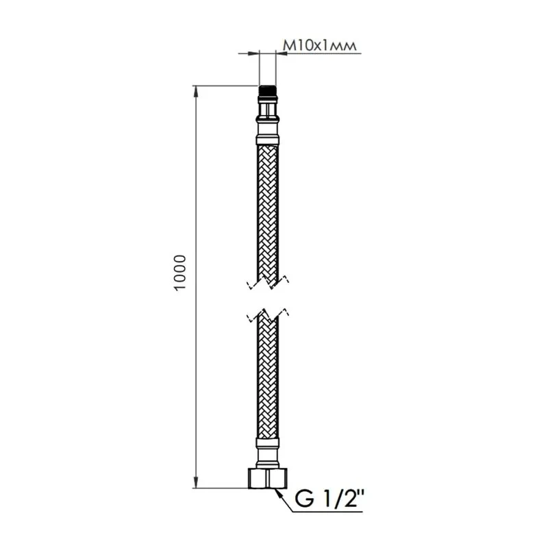 Гибкая подводка для воды SD Forte М10 100 см (пара) SF390W100