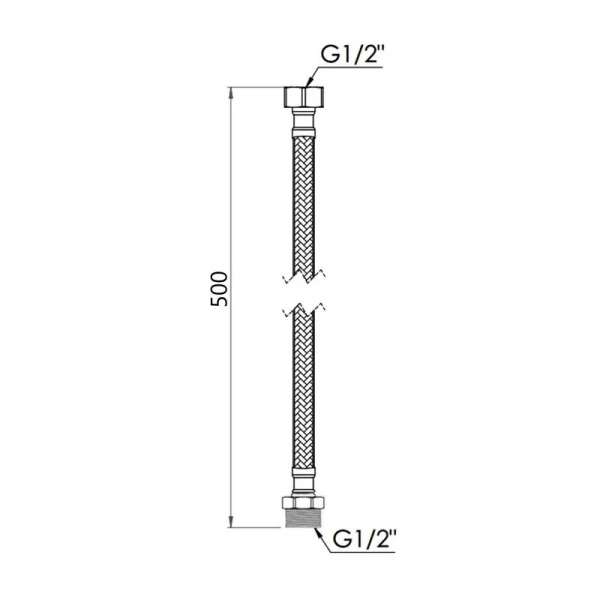 Гибкая подводка для воды SD Forte ВН 50 см SF392W50