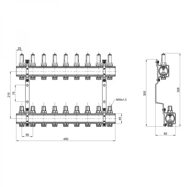 Коллектор с расходомерами SD Forte 1