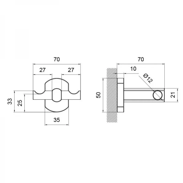 Крючок Qtap Liberty двойной QTLIBBLM1154 Black