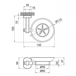 Мыльница Qtap Liberty настенная QTLIBBLM1159 Black