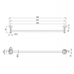 Держатель для полотенца Qtap Liberty 605 мм QTLIBBLM1124 Black