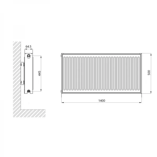 Радиатор стальной Thermo Alliance 11 тип 500х1400 боковое подключение