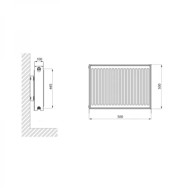 Радиатор стальной Thermo Alliance 22 тип 500х500 боковое подключение
