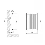 Радиатор стальной Thermo Alliance 22 тип 600х400 боковое подключение