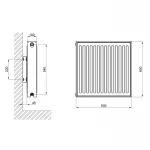 Радиатор стальной Thermo Alliance 22 тип 600х600 боковое подключение