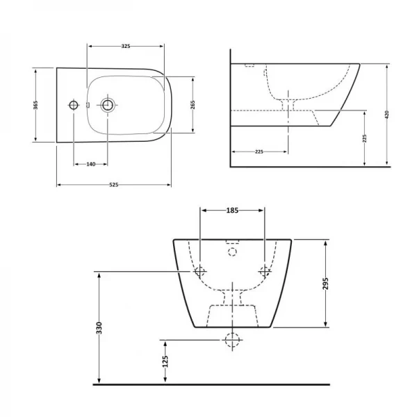 Биде подвесное Qtap Crow 520х360х290 White QT05555370W