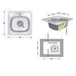 Кухонна мийка Lidz 3838 0,6 мм Satin (LIDZ3838POL06)