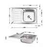 Кухонная мойка Lidz 5080-R 0,8 мм Satin (LIDZ5080RSAT8)