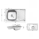 Кухонна мийка Lidz 7848 0,8 мм Micro Decor (LIDZ7848MDEC)