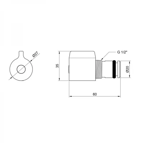 Дивертор для смесителя Lidz Repair 140 LDREP140CRM34772 Chrome