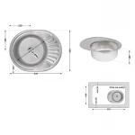 Кухонна мийка Lidz 5745 0,8 мм Satin (LIDZ5745SAT08)