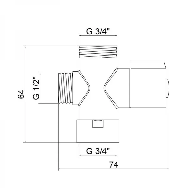 Дивертор для смесителя Lidz Repair 02 LDREP02CRM34865 Chrome