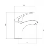 Смеситель для раковины Lidz Mars 001F (k40) LDMAR001CRM34871 Chrome