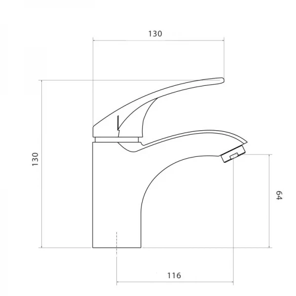 Смеситель для раковины Lidz Mars 001F (k40) LDMAR001CRM34871 Chrome