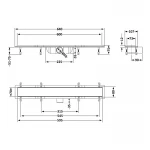 Трап Qtap Dry FF304-600MBLA линейный с сухим затвором и нержавеющей решеткой 600х73