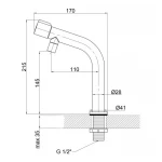 Монокран для кухни Lidz Mono 269F с неподвижным изливом LDMON269FNKS34928 Nickel