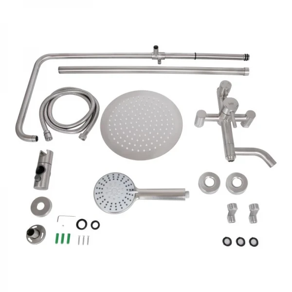 Душевая система универсальная Lidz Aria 1030 на три потребителя (с изливом) (k35) LDARI1030NKS34932 Nickel