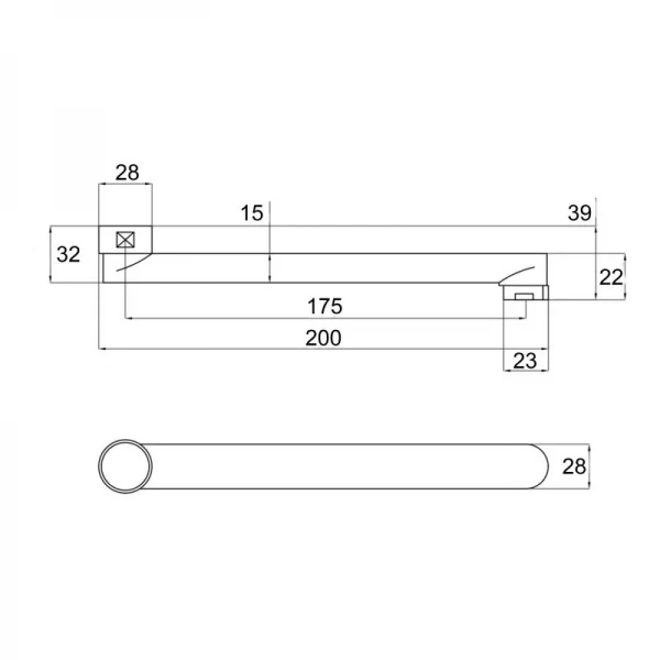Излив для смесителя Lidz Niagara 220 20 см LDNIA220CRM35103 Chrome