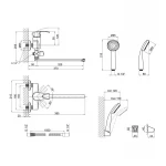 Смеситель для ванны Lidz Anny 005C2 с поворотным изливом (c душевым гарнитуром) (k40) LDANN005C2CRM35102 Chrome