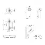Смеситель для душа Lidz Dominox 363 двухвентильный (с душевым гарнитуром) (k35) LDDOM363CRM35107 Chrome