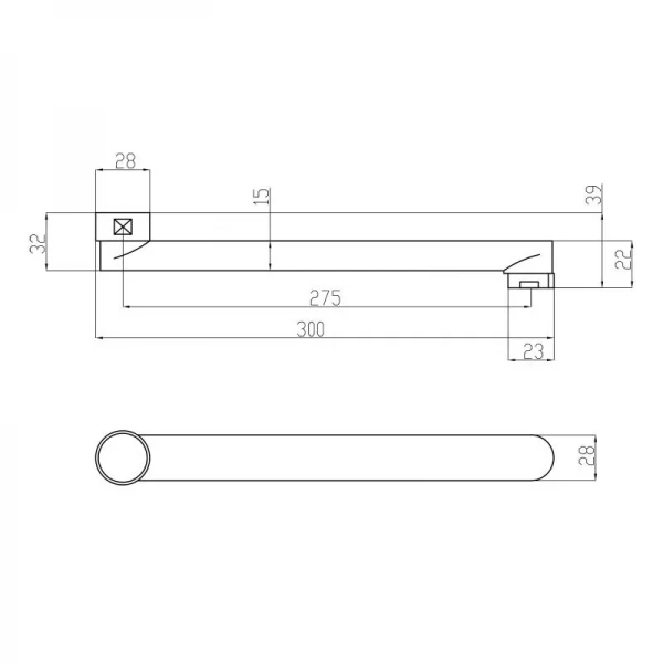 Излив для смесителя Lidz Niagara 300 30 см LDNIA300CRM35109 Chrome
