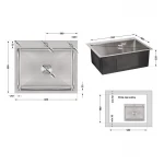 Мойка для кухни интегрированная Lidz Handmade H6050 (LDH6050BRU35371) Brushed Steel 3,0/1,0 мм