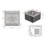 Мойка для кухни интегрированная Lidz Handmade H5050 (LDH5050BRU35375) Brushed Steel 3,0/1,0 мм