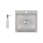 Мойка для кухни интегрированная Lidz Handmade H5050 (LDH5050BRU35375) Brushed Steel 3,0/1,0 мм