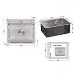 Мойка для кухни интегрированная Lidz Handmade H5045 (LDH5045BRU35383) Brushed Steel 3,0/1,0  мм