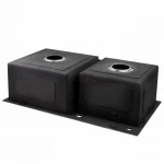 Мойка для кухни с двумя чашами интегрированная Lidz Handmade H7843 (LDH7843BRU35387) Brushed Steel 3,0/1,0 мм