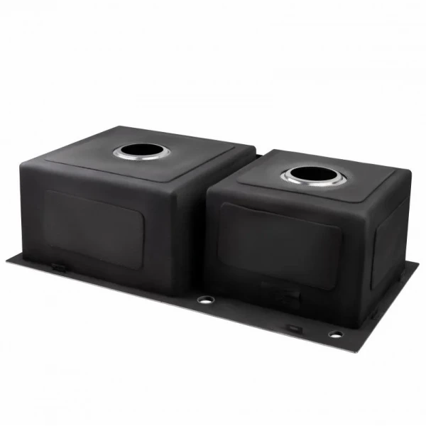 Мойка для кухни с двумя чашами интегрированная Lidz Handmade H7843 (LDH7843BRU35387) Brushed Steel 3,0/1,0 мм