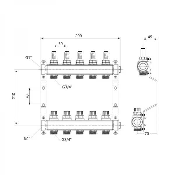 Коллектор с расходомерами SD Plus 1