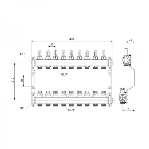 Коллектор с расходомерами SD Plus 1