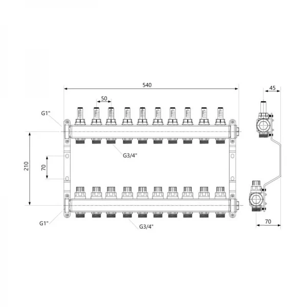 Коллектор с расходомерами SD Plus 1