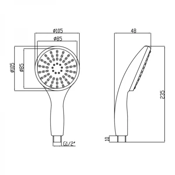 Лейка для ручного душа Lidz Niagara 20 80 мм округлая LDNIA20CRM35448 Chrome