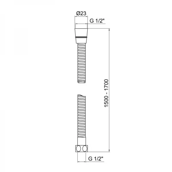 Шланг Lidz Niagara 06 1,5-1,7 м LDNIA06CRM35454 Chrome