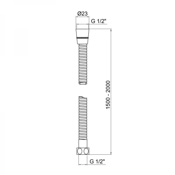 Шланг Lidz Niagara 12 1,5-2,0 м LDNIA12CRM35460 Chrome