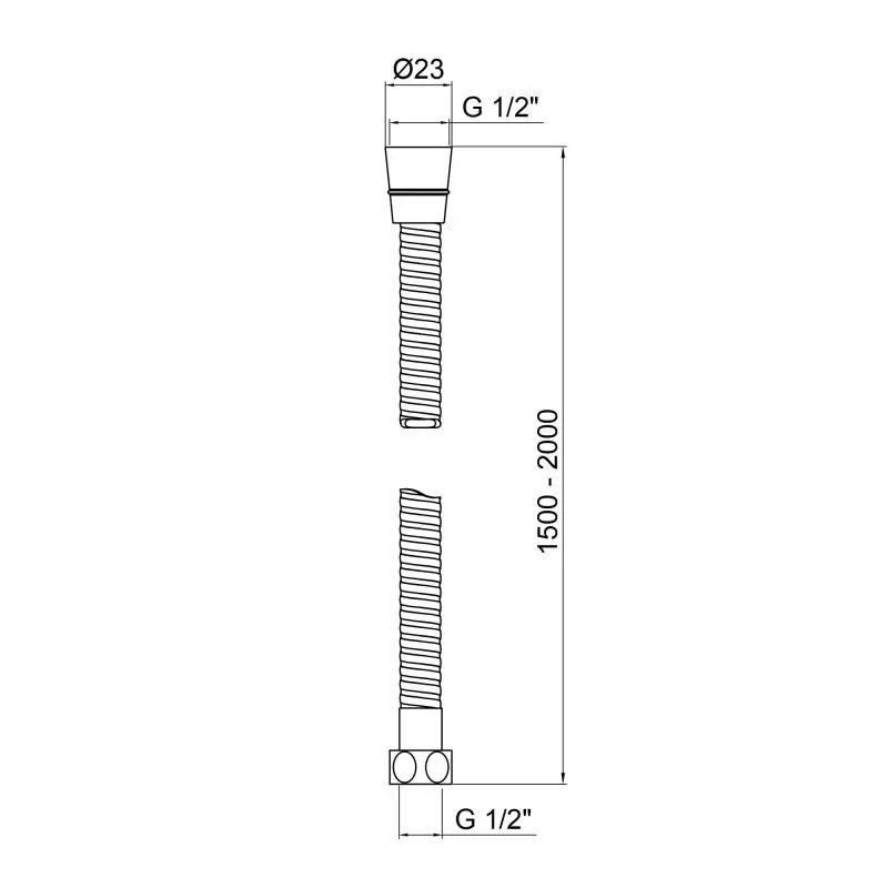 Шланг Lidz Niagara 12 1,5-2,0 м LDNIA12CRM35460 Chrome