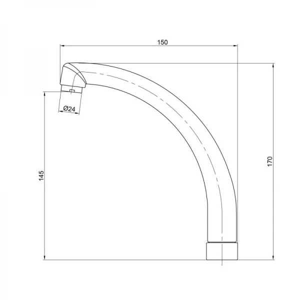 Излив для смесителя Lidz Niagara 272 15 см LDNIA272CRM35578 Chrome