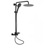 Душевая система универсальная Qtap Sloup на три потребителя (с изливом) c полочкой QTSL51105OGB Black Matt