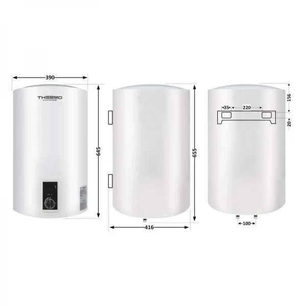 Водонагреватель электрический Thermo Alliance 50 л вертикальный, сухой ТЭН 2,0 кВт D50V20J2(D)K