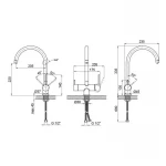 Смеситель для кухни Qtap Kuchyne с подключением для питьевой воды QTKUC92102UB Black Matt