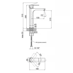 Смеситель для раковины Qtap Lipno высокий QTLIPNO1023H101CB Black Matt